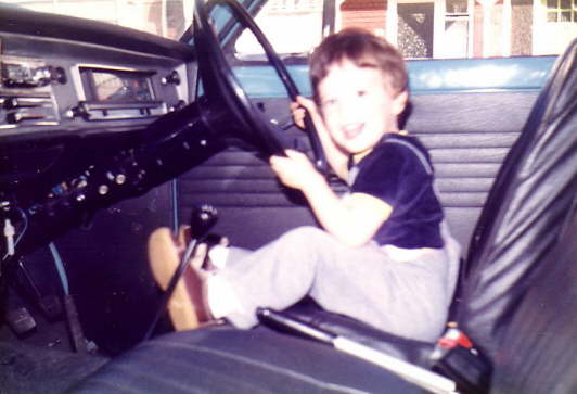 Aged 2 - at the wheel