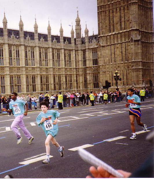 Daniel in the 1992 London Mini Marathon