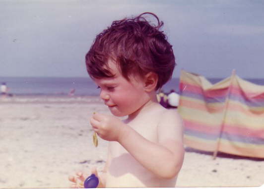 Summer 1981 - blowing bubbles on the beach at Cliftonville